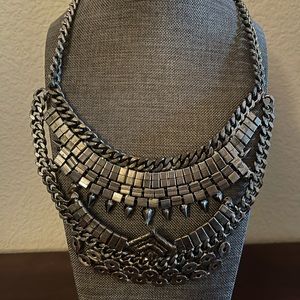 Gunmetal Silver Statement Necklace